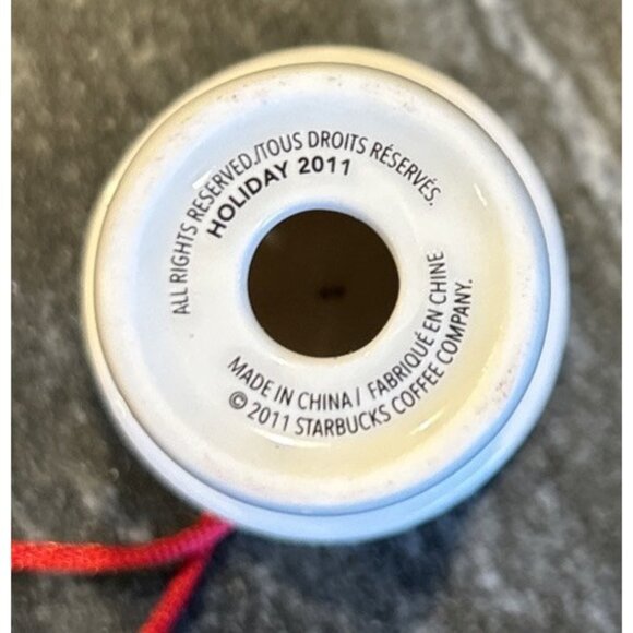 Starbucks Miniature Coffee Cup Ornament Mini To Go Dog Sled Christmas Tree 2011 - Picture 3 of 3